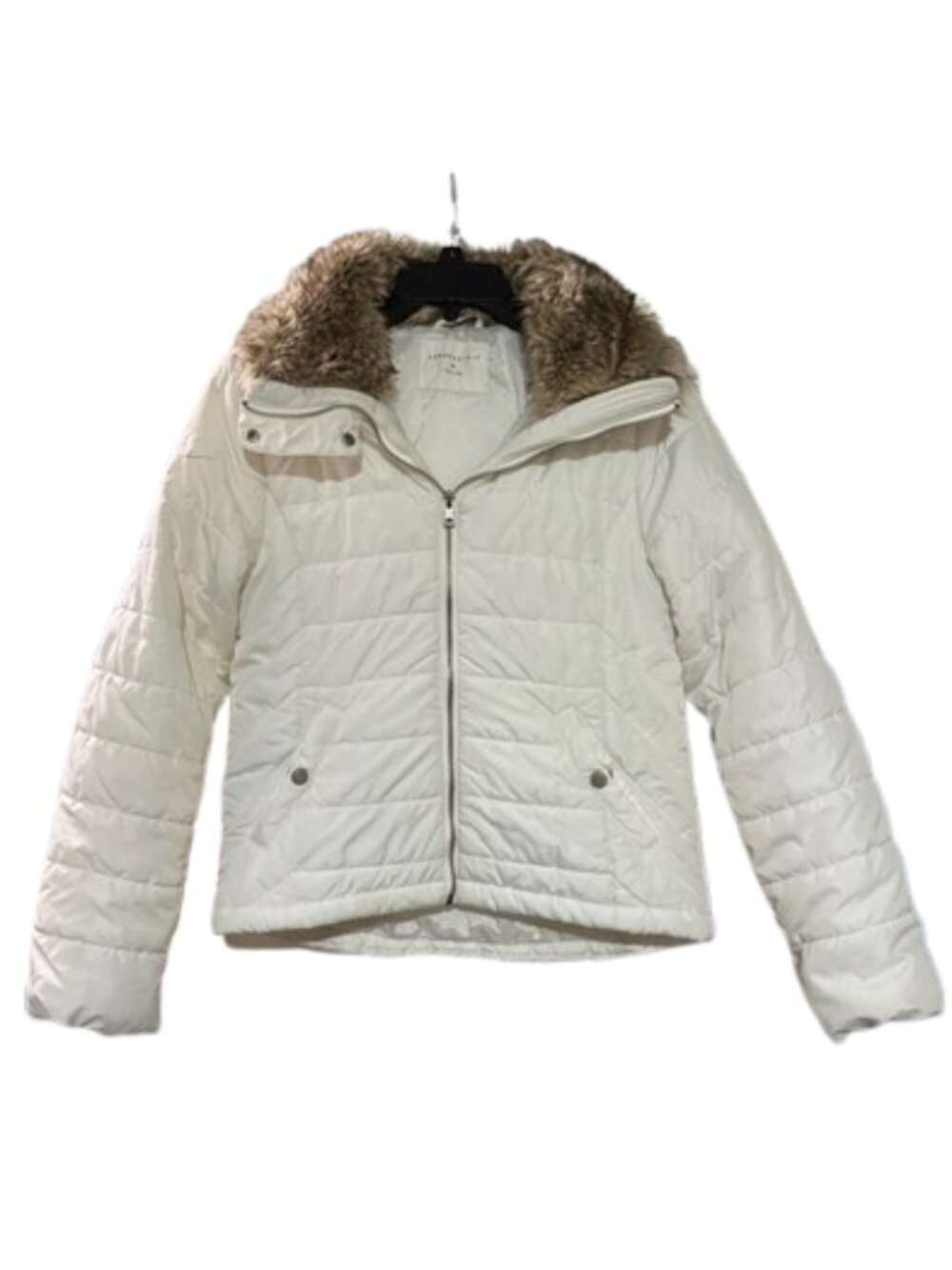 Aeropostale cream quilted puffer jacket size M - Flawed